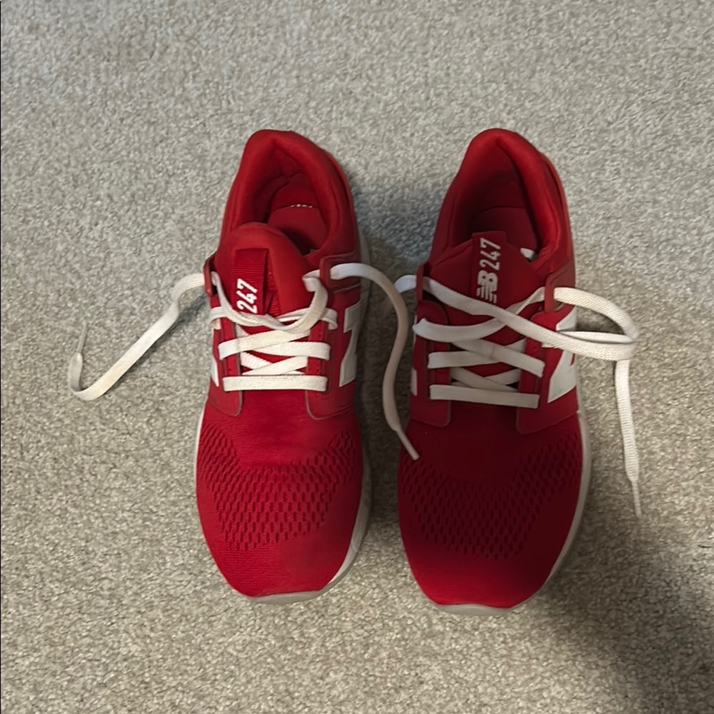 New Balance Red and White Athletic Shoes 247 Sneaker